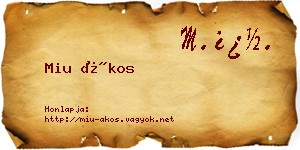 Miu Ákos névjegykártya